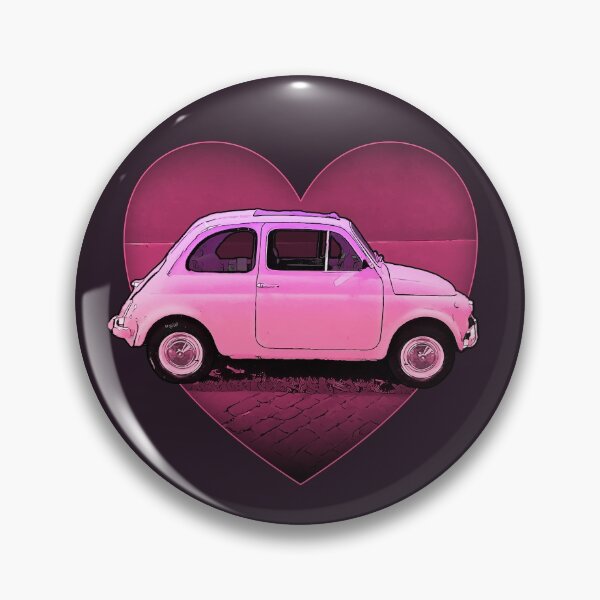 Item preview, The Neon Pink Fiat 500 Lover designed and sold by Retro Futurist.