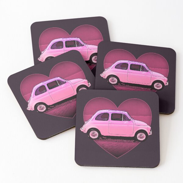 Item preview, The Neon Pink Fiat 500 Lover designed and sold by Retro Futurist.