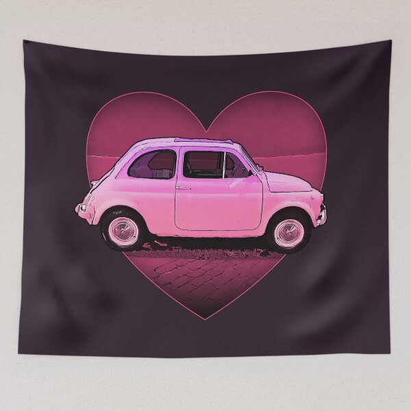 Item preview, The Neon Pink Fiat 500 Lover designed and sold by Retro Futurist.
