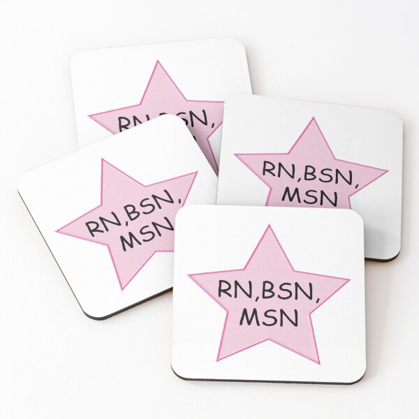 Item preview, Registered Nurse, BSN, MSN with Pink Star designed and sold by ArtsyRabbit.