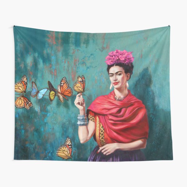 Frida and butterflies Tapestry
