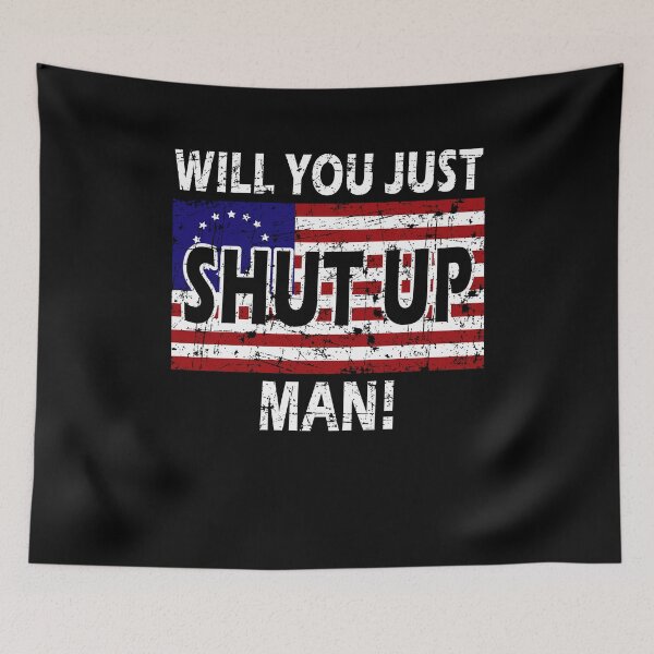 Item preview, Will You Shut Up Man Joe Biden 2020 Debate Vintage American Flag Gift designed and sold by Mfk Clothes.