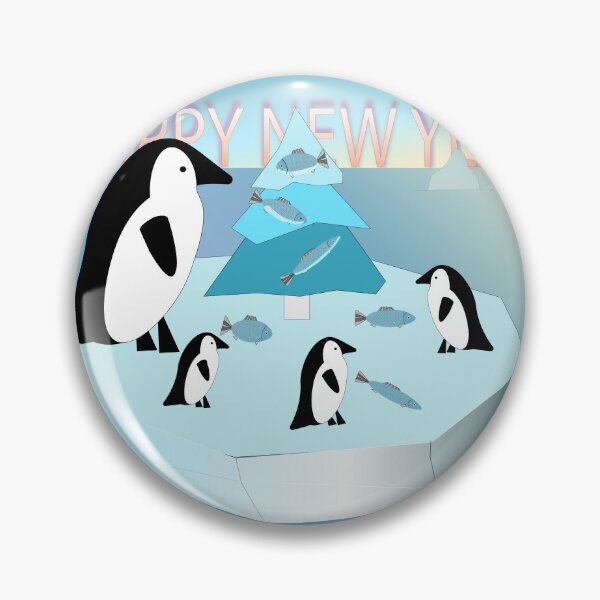 Item preview, happy New Year. Lettering and drawing. Penguins on an ice floe celebrate the new year designed and sold by Svetaslavna.