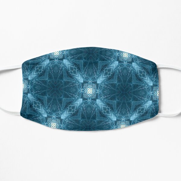 Blue and White Tile Art Flat Mask