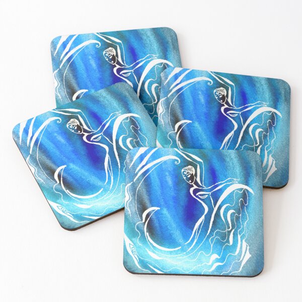 Item preview, Passionate Dance Silhouette In Blue Watercolor II designed and sold by Irina Sztukowski.