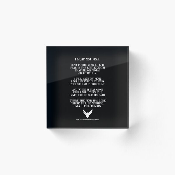 Litany Against Fear Dune 2020 Quote Acrylic Block