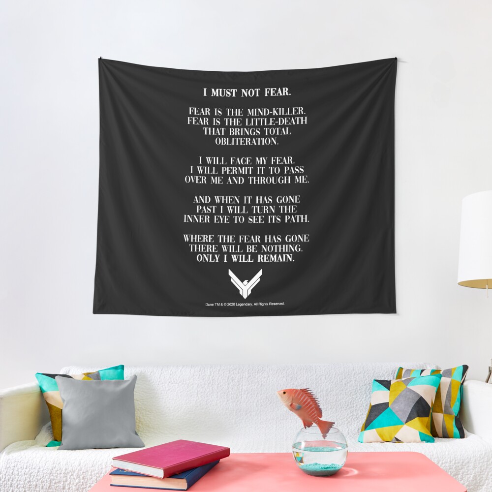 Litany Against Fear Dune 2020 Quote Tapestry By Merch On Redbubble