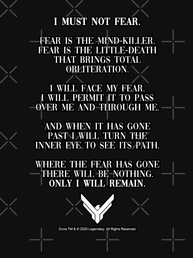 Litany Against Fear Dune 2020 Quote by Merch-On