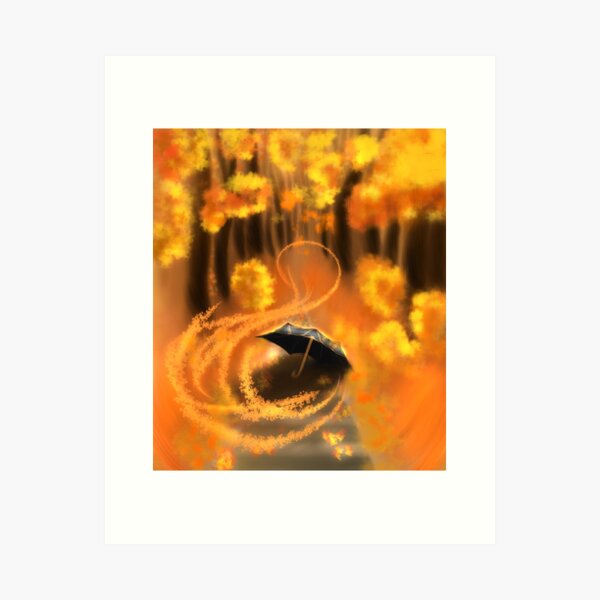 Autumn umbrella Art Print