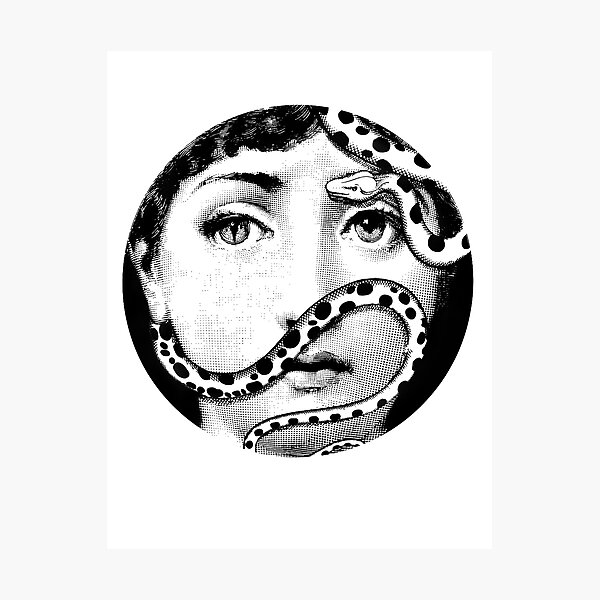 Lina Cavalieri Snake Pop Art Fornasetti girl Photographic Print
