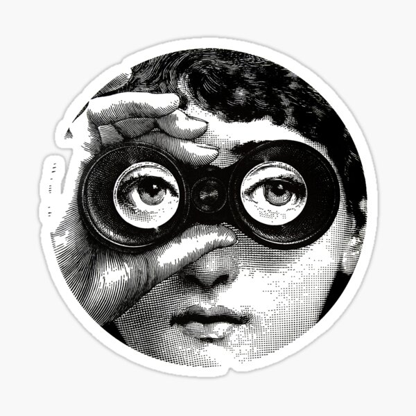 Lina Cavalieri binoculars Pop Art Fornasetti girl Sticker