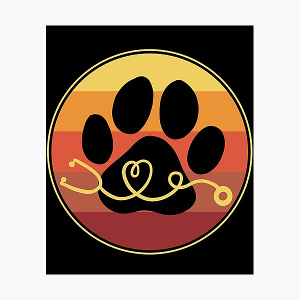 Vet Tech Vet Assistant Veterinarian Paw Print Stethoscope 