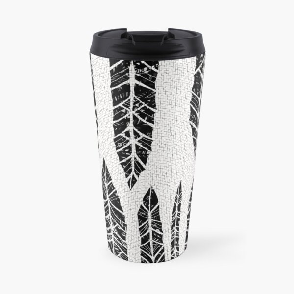 Black and white tribal feathers Travel Mug