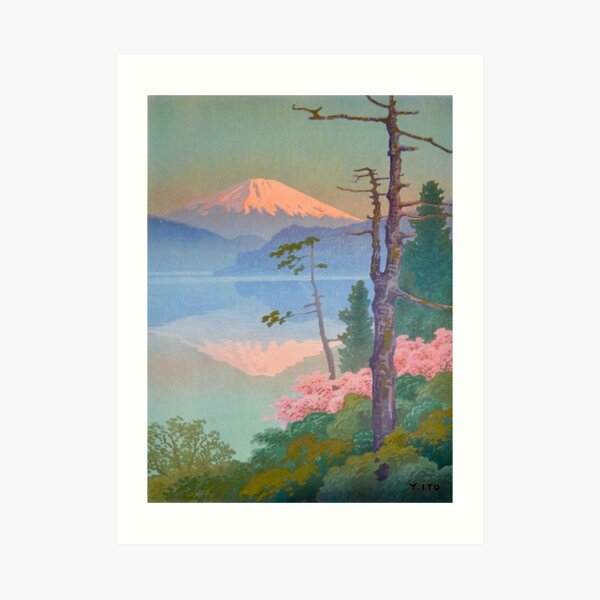 Mount Fuji from Taganoura, Ito Yuhan Vintage Art Japanese Woodblock Print East Asian Art Cultural Art Art Print
