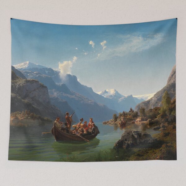 Item preview, Bridal Procession on the Hardangerfjord - Hans Gude - 1848 designed and sold by CJET.