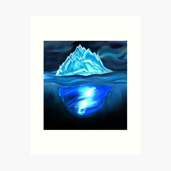 Bear in the iceberg Art Print