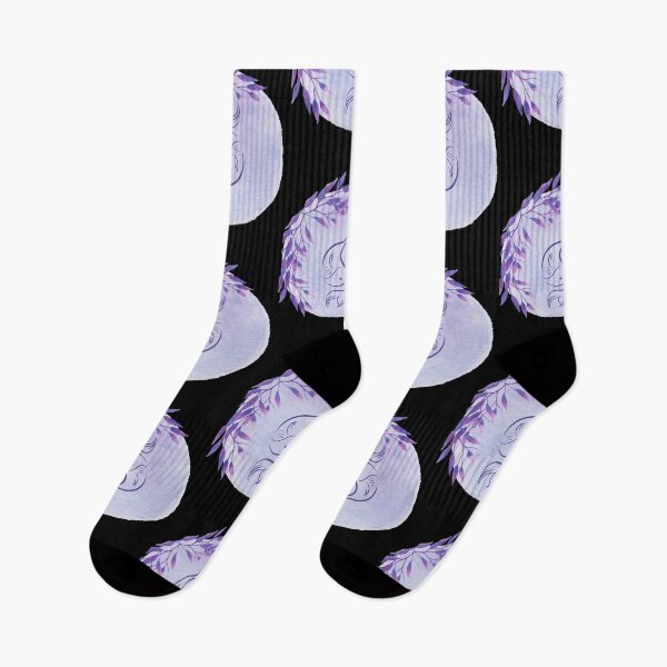 Item preview, Pisces Zodiac Star Sign Purple Watercolor with Fish and Leaves designed and sold by LilWildflowers.
