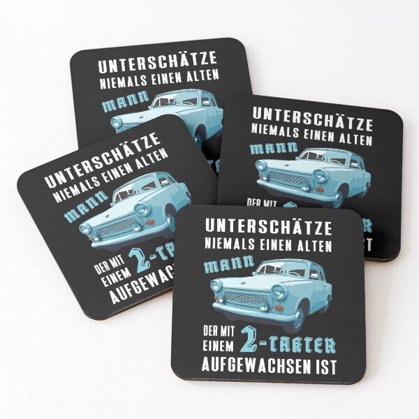 Item preview, GDR Trabant car saying: Never underestimate old man with Trabi - East Germany gift designed and sold by Lenny Stahl.