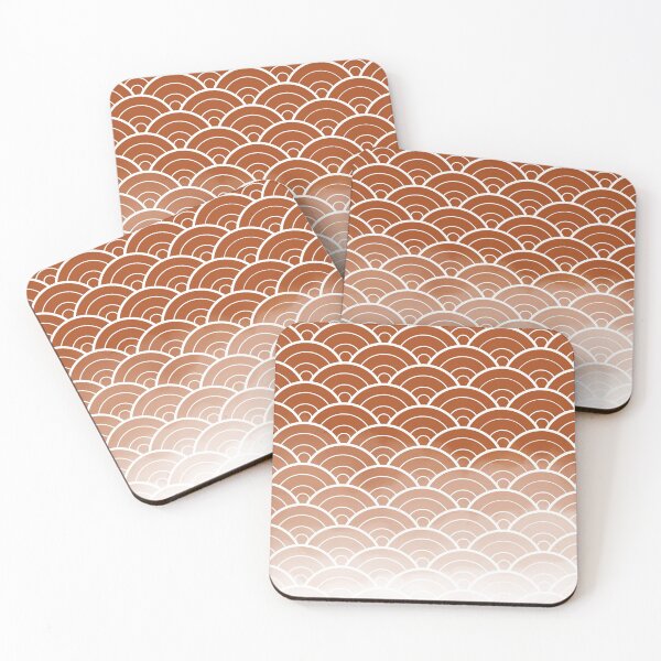 Item preview, Burnt Orange Ombre Japanese Waves Pattern designed and sold by Design Minds Boutique.