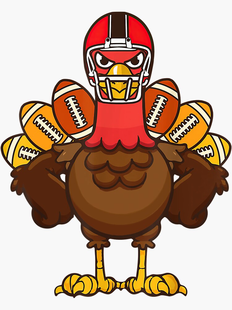 Thanksgiving Football Turkey Running Classic Round Sticker, Zazzle