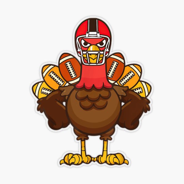 Thanksgiving Football Classic Round Sticker #thanksgiving #turkey