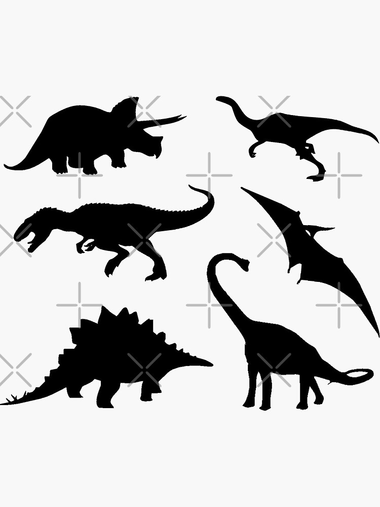 "Dinosaur Sticker Pack Six Piece Sticker Sheet" Sticker for Sale by
