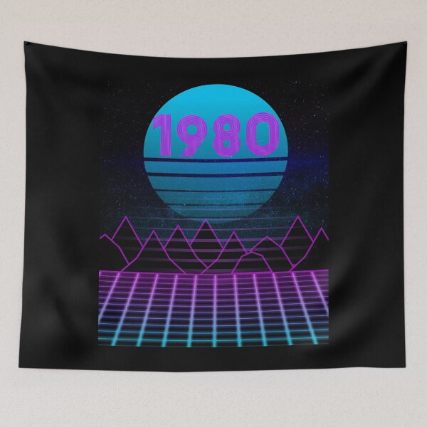 Artikelvorschau, 1980 Retro Sonnenuntergang Neon Arcade 80er Design entworfen und verkauft von up4tee.