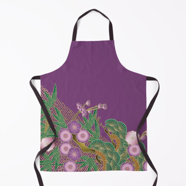 Item preview, Pine tree, cherry blossoms and Bamboo pattern on purple background designed and sold by Ittele.