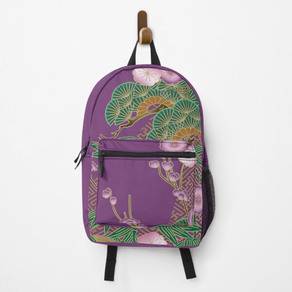 Item preview, Pine tree, cherry blossoms and Bamboo pattern on purple background designed and sold by Ittele.