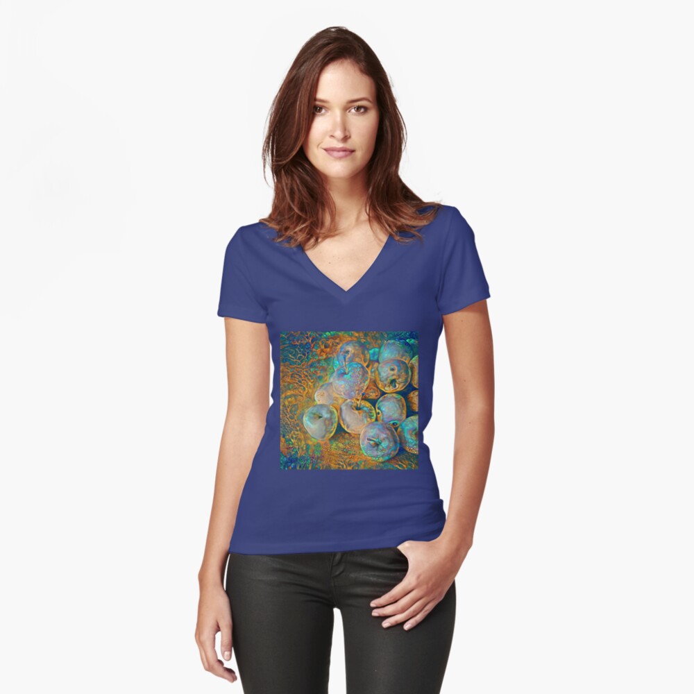 Item preview, Fitted V-Neck T-Shirt designed and sold by blackhalt.