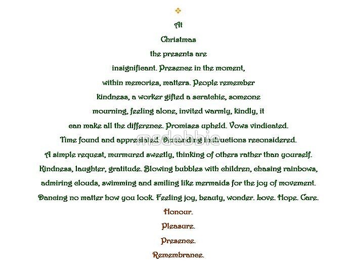 "Christmas Tree Shape Poem" by msdebbie Redbubble