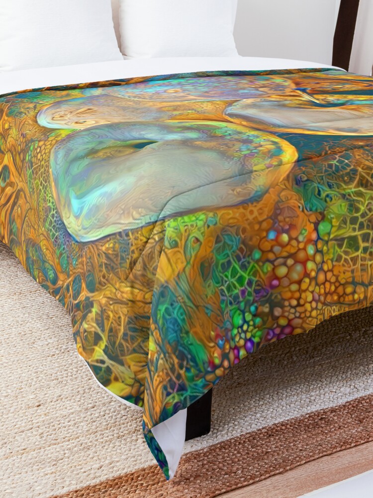 Alternate view of Deep dream Abstraction Comforter