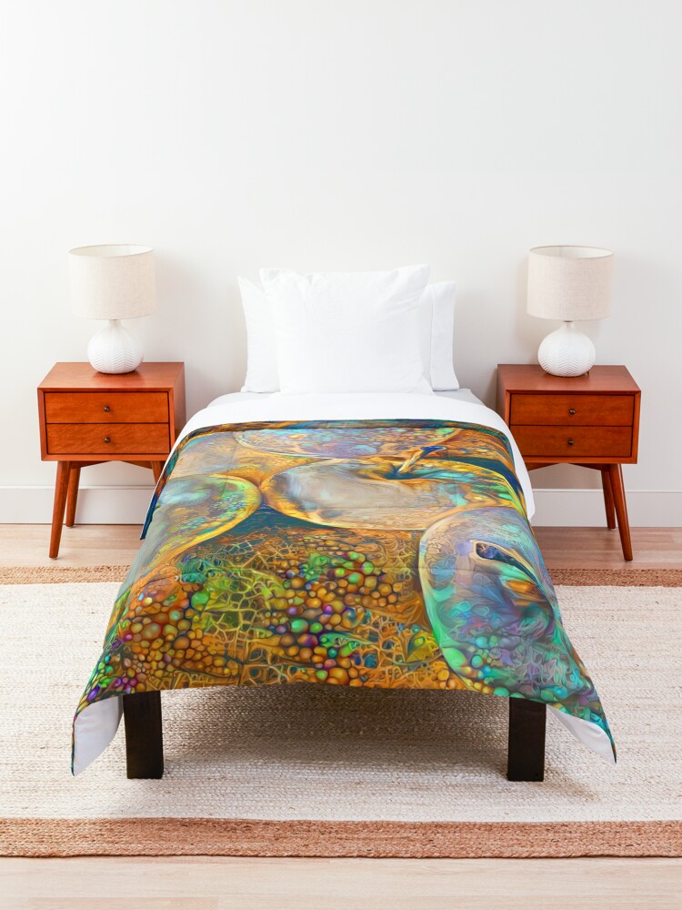 Alternate view of Deep dream Abstraction Comforter