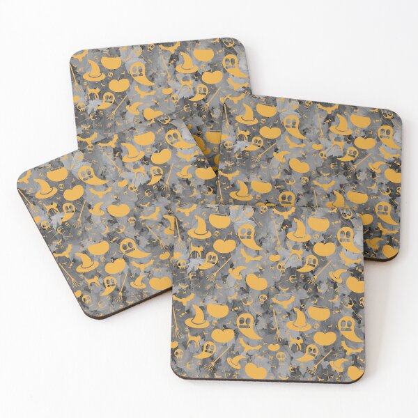 Item preview, Cute Halloween Pattern with all Your Favourite Halloween Icons and a Fall Leaf Background. designed and sold by UrTops.