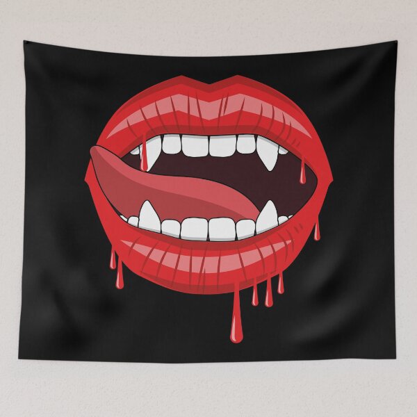 Item preview, Dripping bloody Vampire open lips with fangs designed and sold by Kamiri.