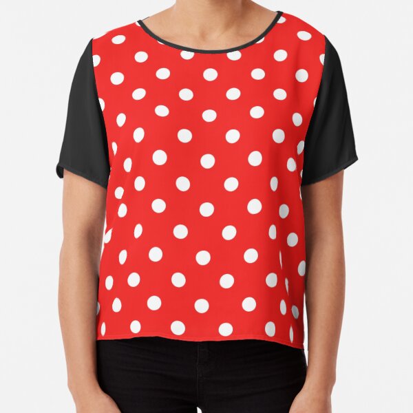 red and white spotty top