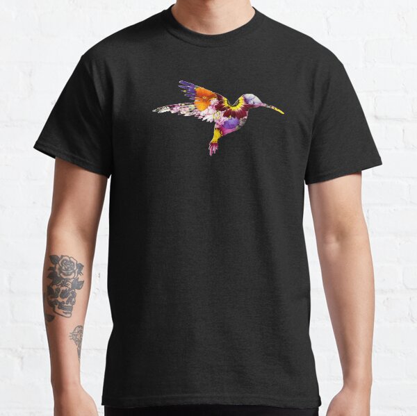colibrí floral Camiseta clásica