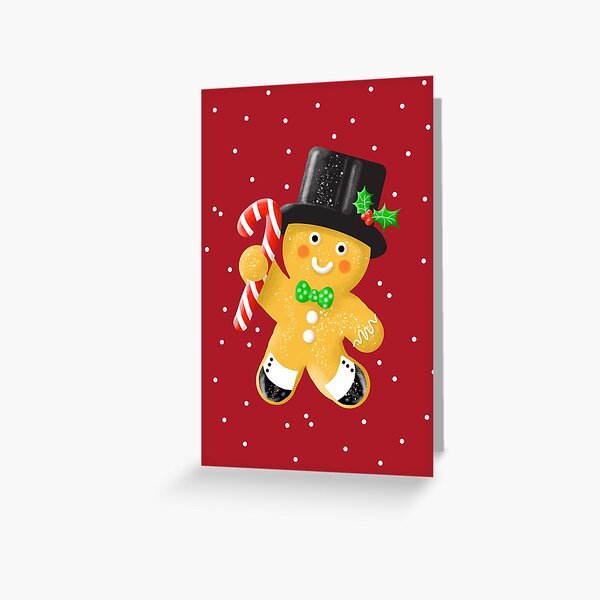 Tap Dancing Gingerbread Man Greeting Card