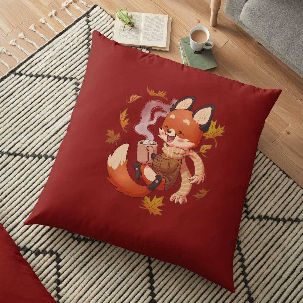 Cozy Fox Fall Floor Pillow