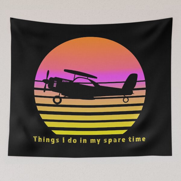 Item preview, Things I do in my spare time Private Pilot retro sunset design designed and sold by AllLeftSides42.