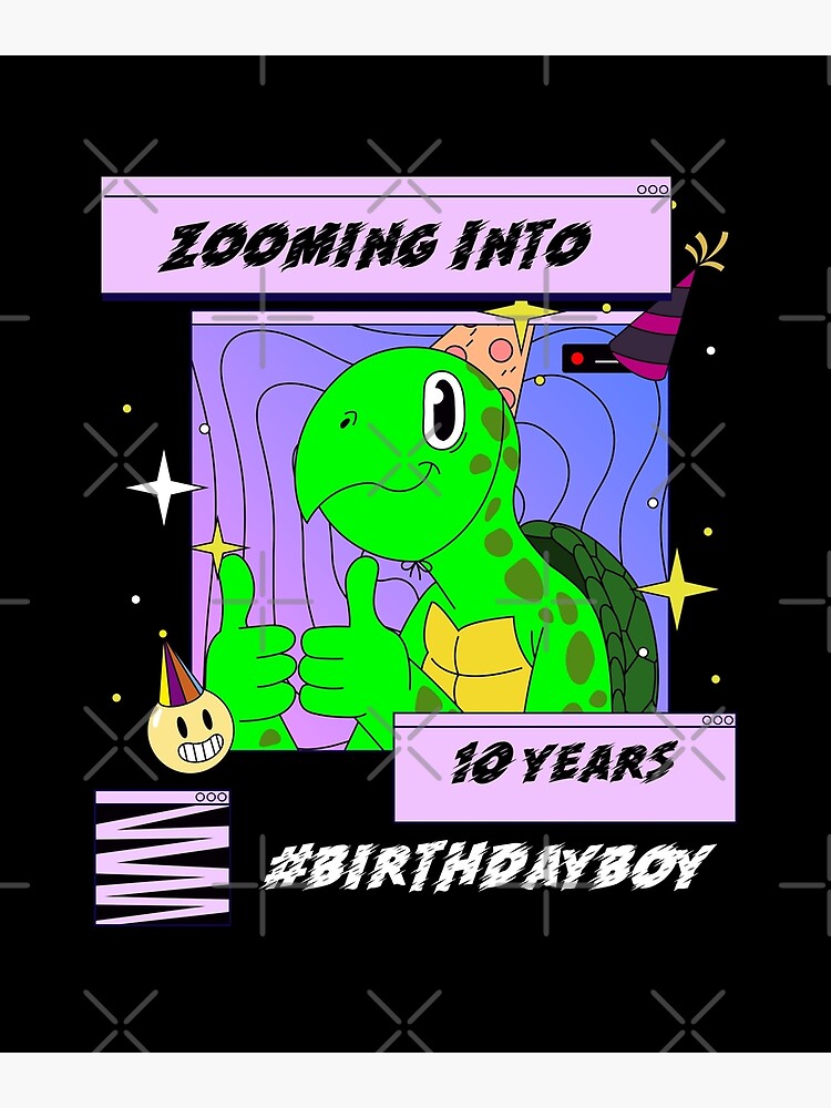 "Zooming Into 10 Years Old Boys Birthday In Quarantine Birthday Party TShirt" Poster for Sale