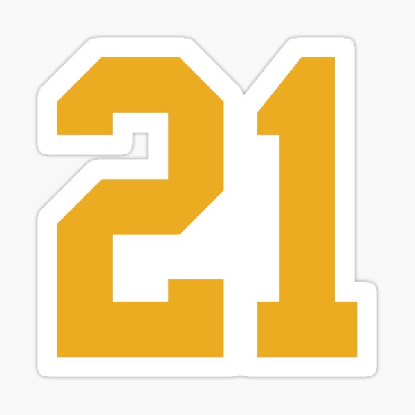 21 Black Gold White Sports Jersey Number twenty-one Sticker
