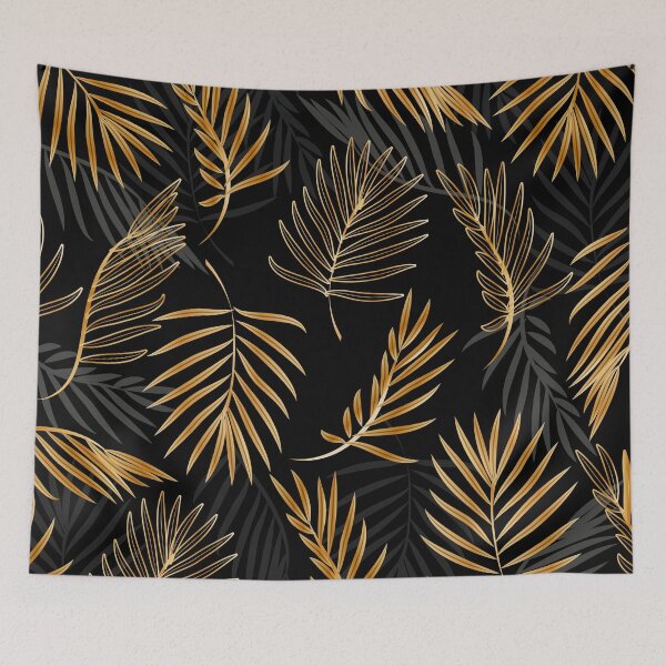 Item preview, Tropical Golden Black Leaves Pattern designed and sold by yagniikd-.