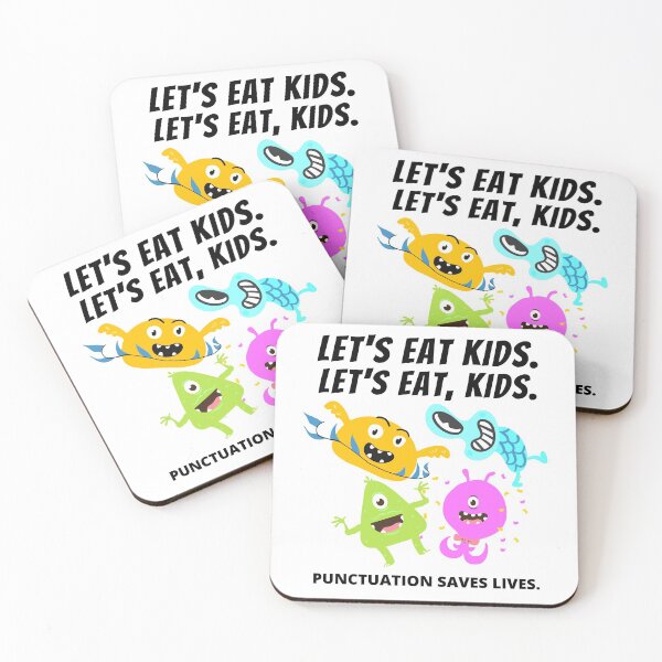 Item preview, Let's eat, kids - with monsters punctuation designed and sold by TURQUOISESWAG.