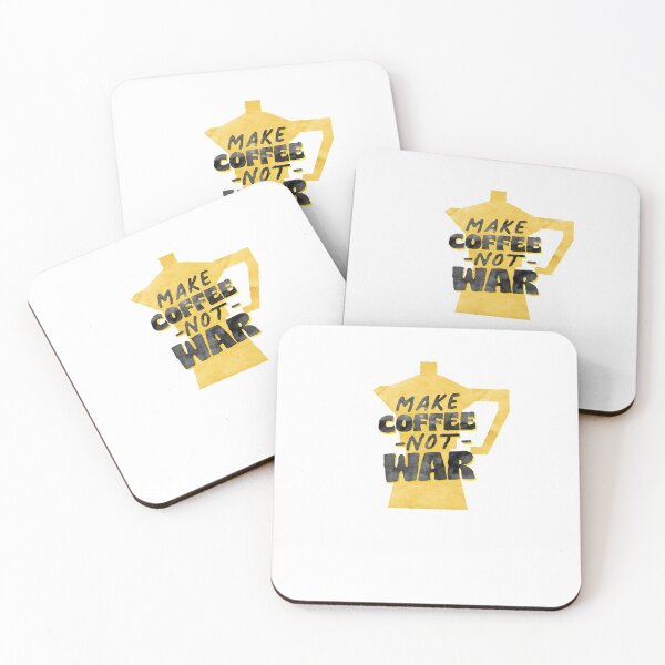 Item preview, Make Coffe Not War Peace Kettle Yellow designed and sold by sharedipmemes.