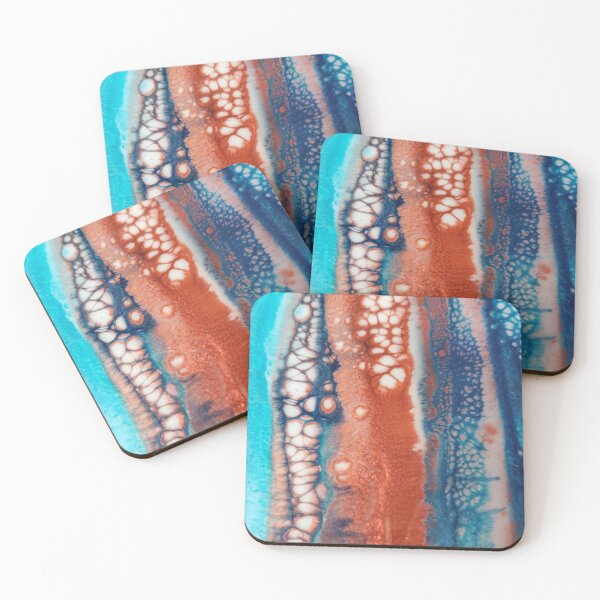Item preview, Abstract Cellular Luster (Ruby Luster, Midnight Blue Luster, Teal Green Luster, White) designed and sold by ResinArtbyTana.