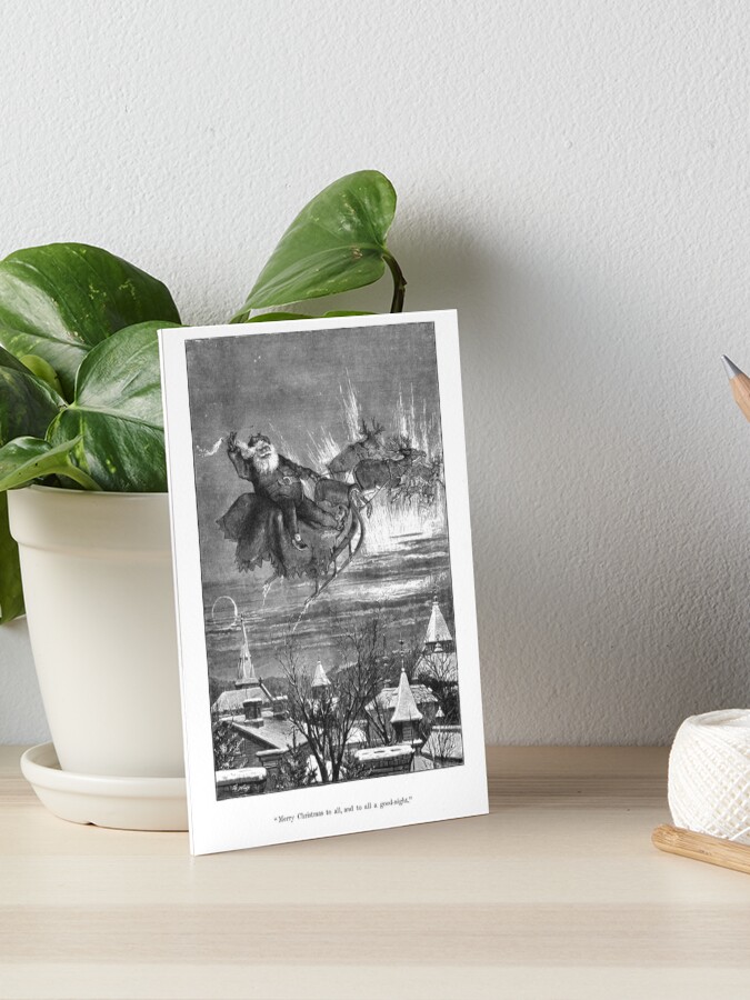 Vintage Santa Christmas Etching 