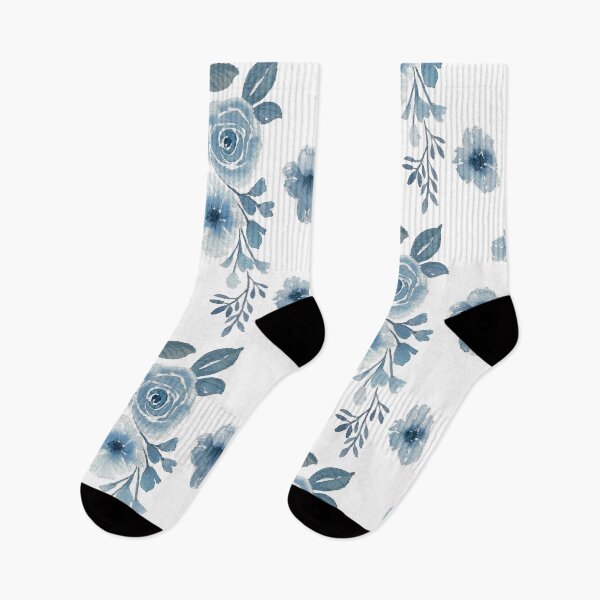 Aperçu de l'œuvre Bouchet de fleurs d'hiver aquarelle bleu créée et vendue par sandysign.