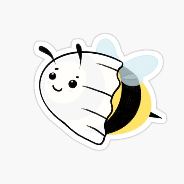 Ghost Bee Stickers Redbubble - how to get the golden bubble bee man hat on roblox sno day