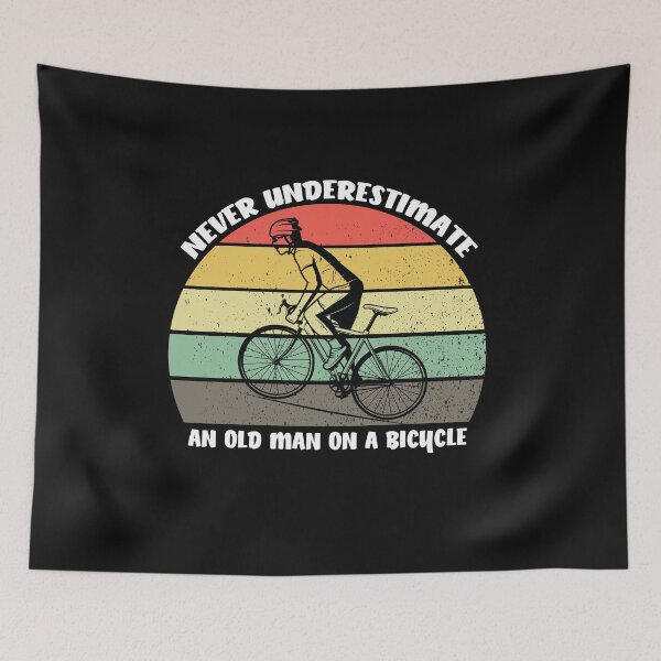 Item preview, Never Underestimate An Old Man On A Bicycle Cycling Dad husband birthday gift, avid cyclist designed and sold by Mostik Vipo.